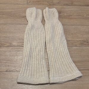 Cream Wool Blend Leg Warmers